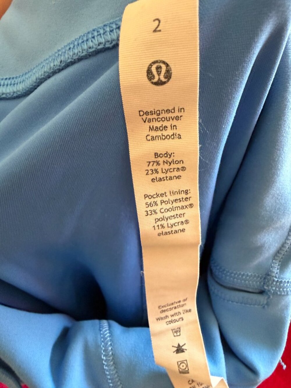 Lululemon Wundertrain High Rise Crop Size 2 DISCONTINUED COLOR poolside blue - Picture 5 of 5